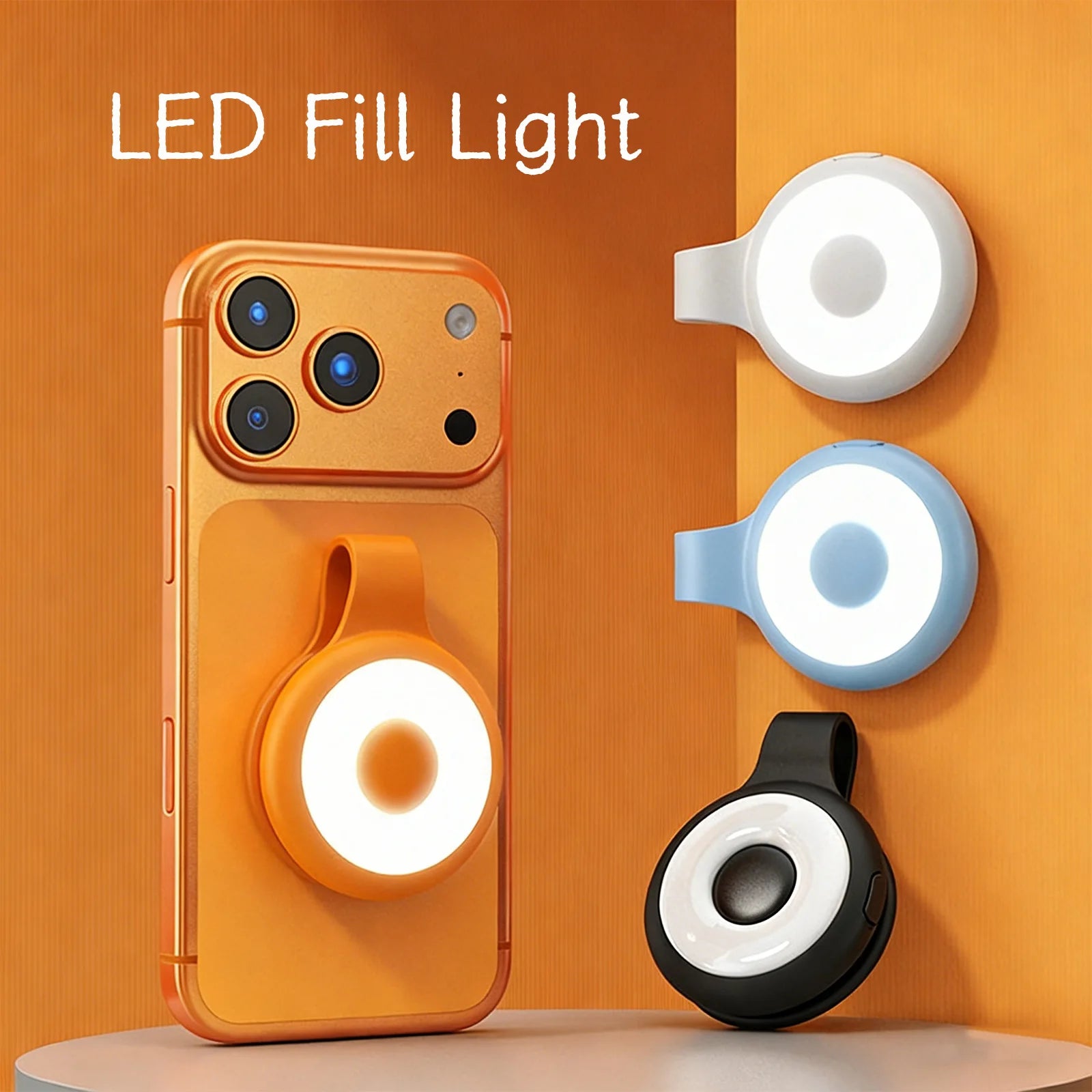 Magnetic Phone Fill Light with Mirror, Portable Clip-on Selfie Light for Night Shooting, Photography Assistant for TikTok YouTub