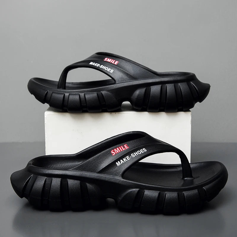 Summer Men's Flip Flops Outdoor Indoor Slippers Comfortable Slides New Design Men Beach Sandals Non-slip Home Male Slippers