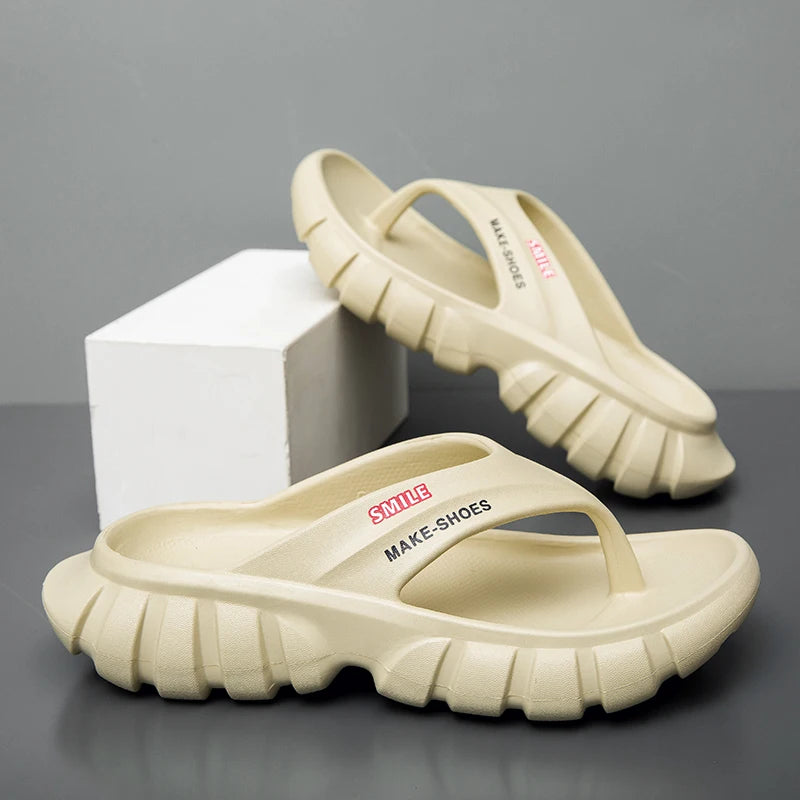 Summer Men's Flip Flops Outdoor Indoor Slippers Comfortable Slides New Design Men Beach Sandals Non-slip Home Male Slippers