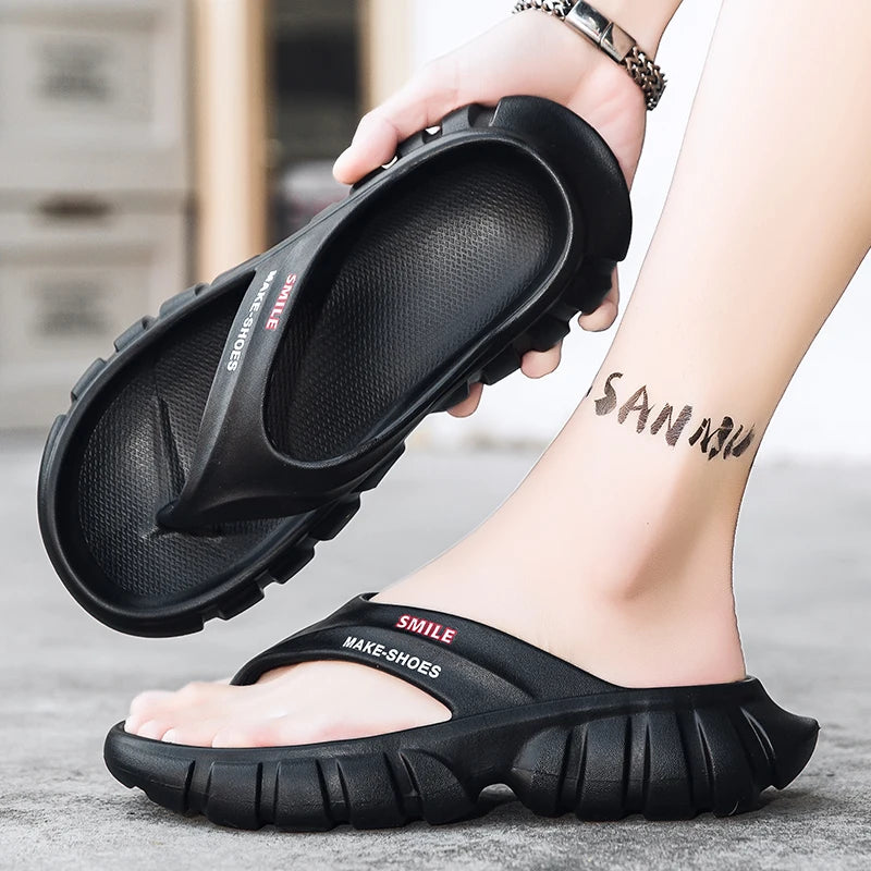 Summer Men's Flip Flops Outdoor Indoor Slippers Comfortable Slides New Design Men Beach Sandals Non-slip Home Male Slippers