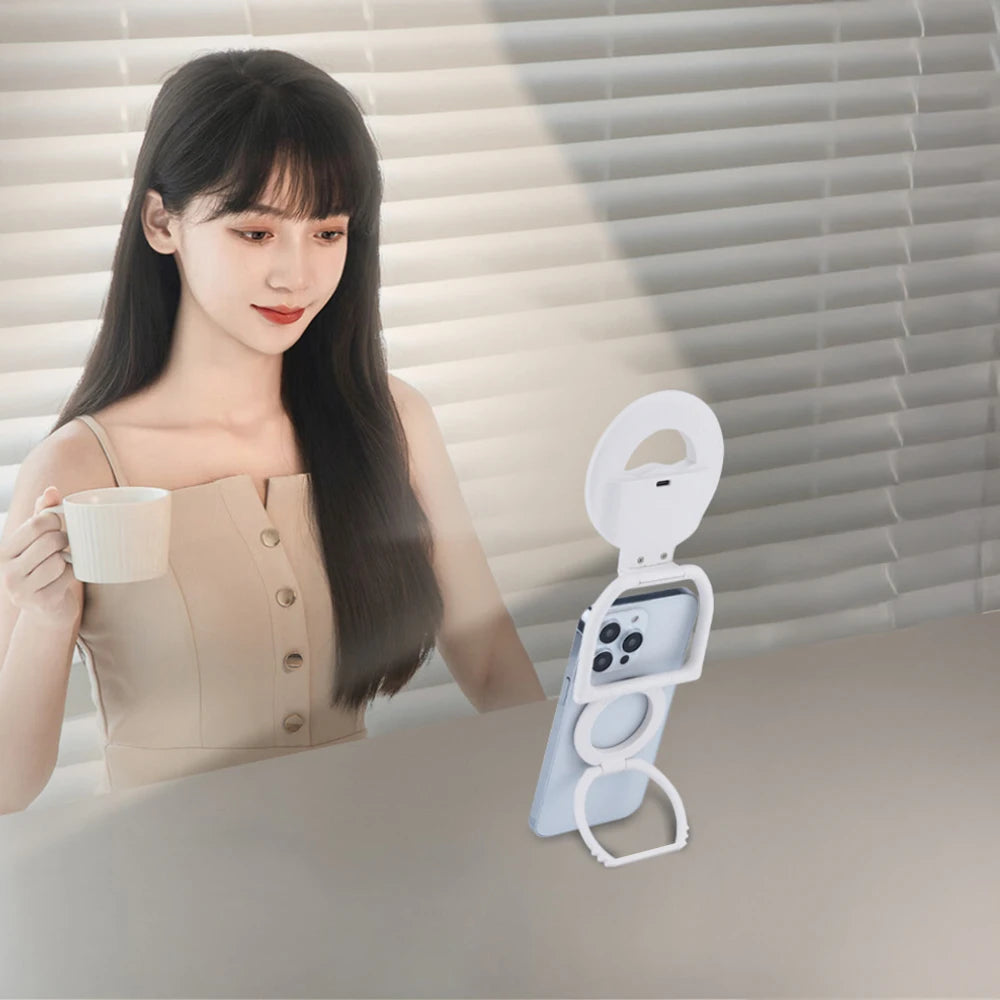 Magnetic Mobile Phone Fill Light Live Streaming Camera Beauty Light RGB Pocket Full-color LED USB Charging Photo Ambient Light