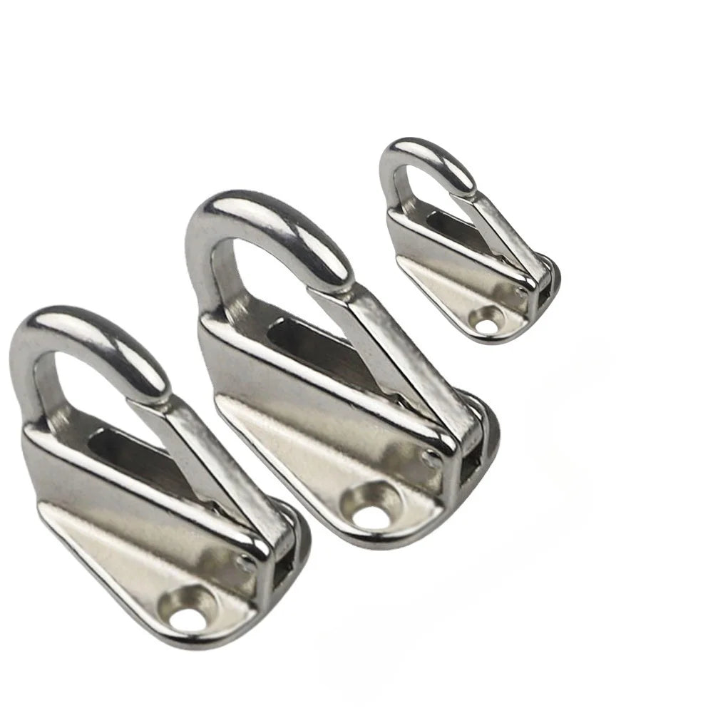 2PCS Stainless Steel Spring Locked Fender Hook Marine Boat Spring Snap Attach Rope Fending Hook Boat Hardware Accessories
