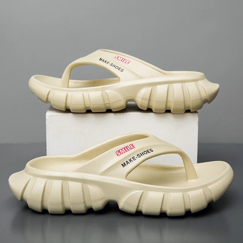 Summer Men's Flip Flops Outdoor Indoor Slippers Comfortable Slides New Design Men Beach Sandals Non-slip Home Male Slippers